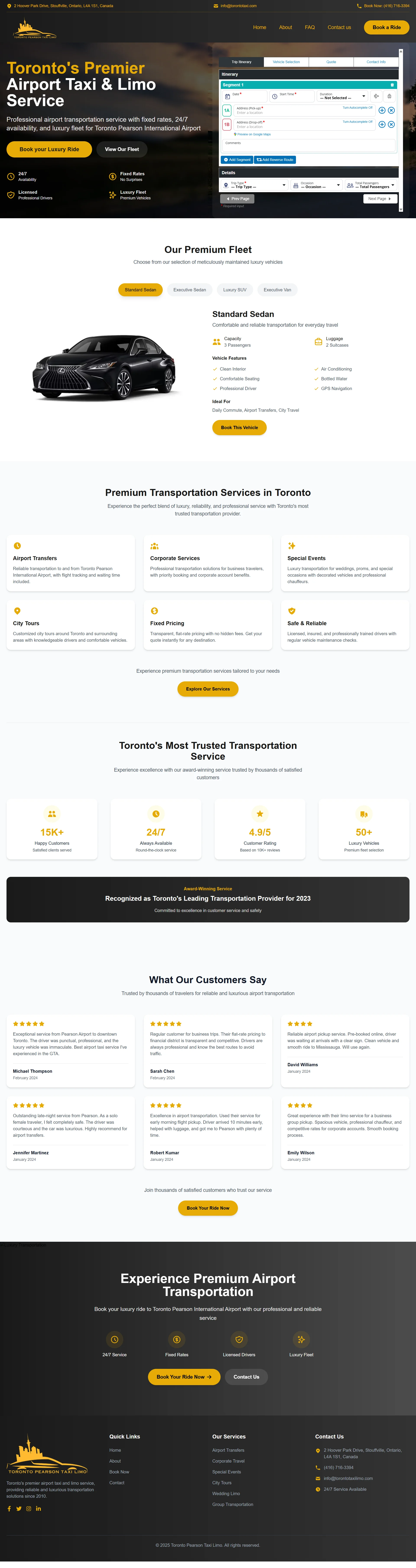 Toronto Pearson Taxi Limo - Main Screenshot