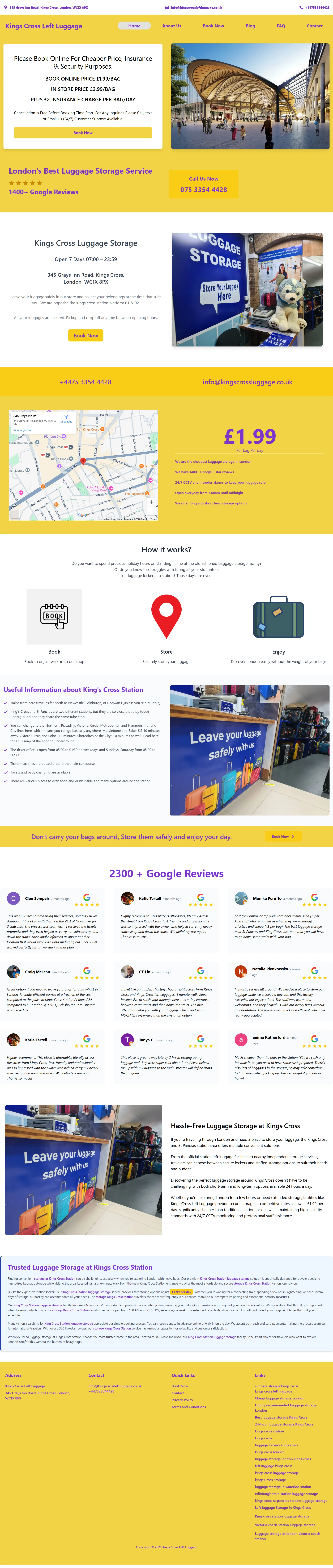 Kings Cross Left Luggage UK - Main Screenshot