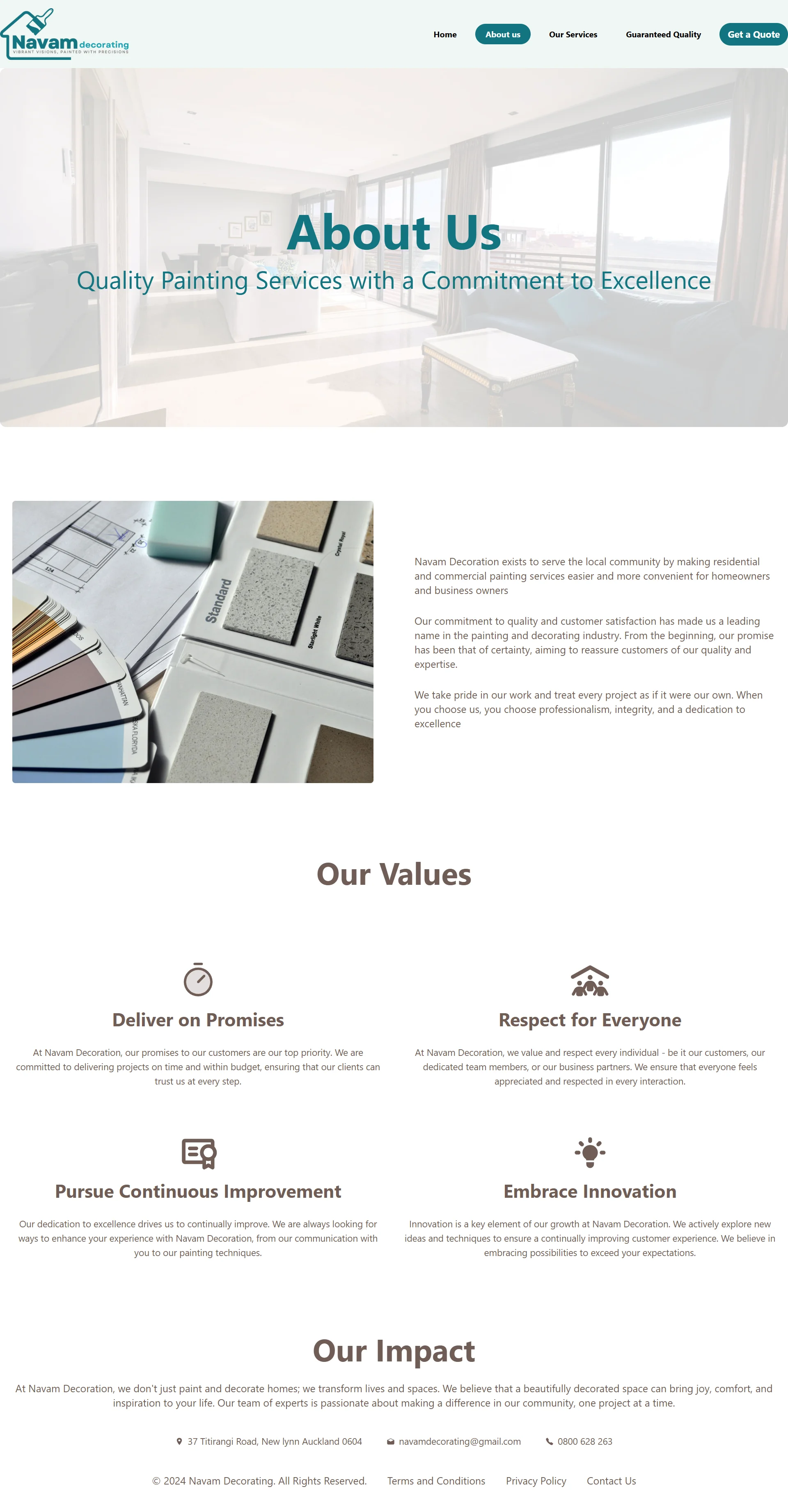 Navam Decoratings - Main Screenshot