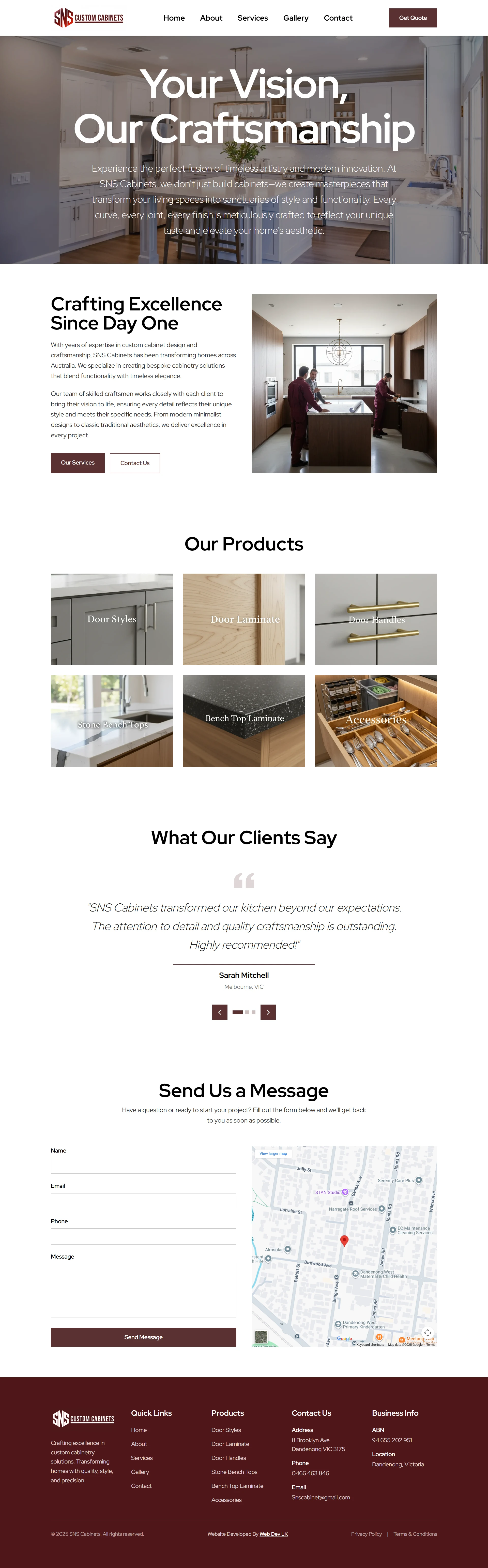 SNS Cabinets Australia - Main Screenshot