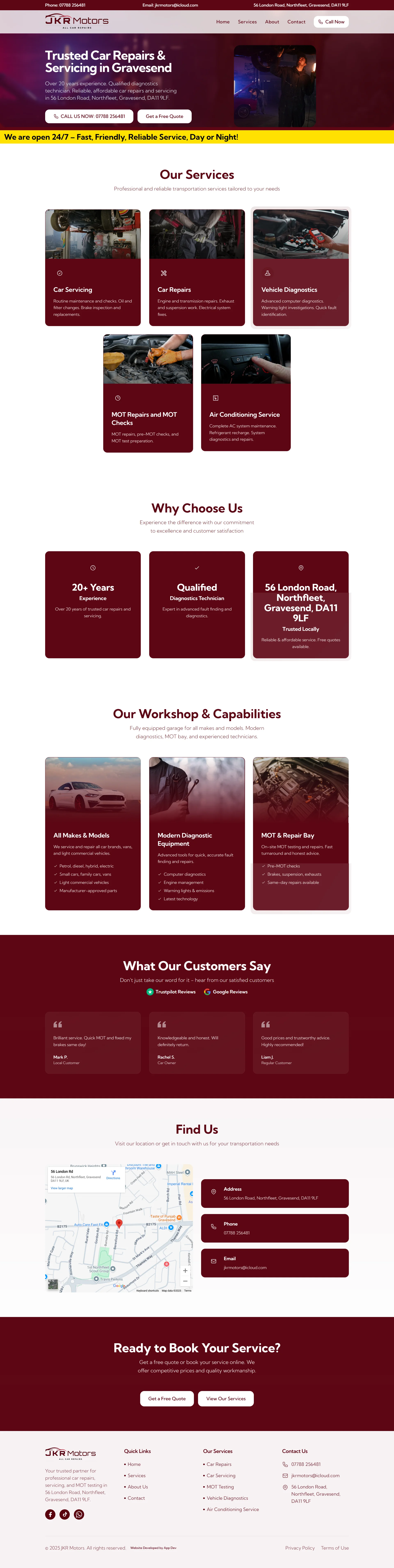 JKR Motors UK - Main Screenshot