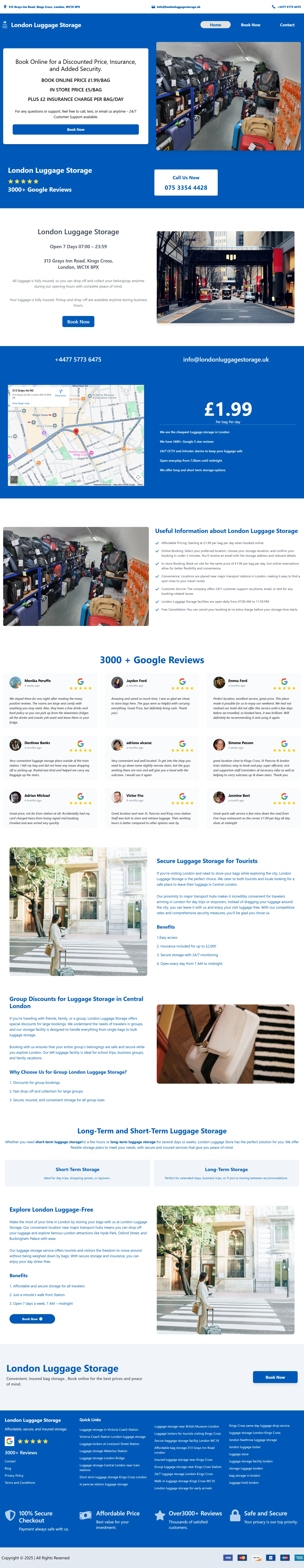 London Luggage Storage UK - Main Screenshot