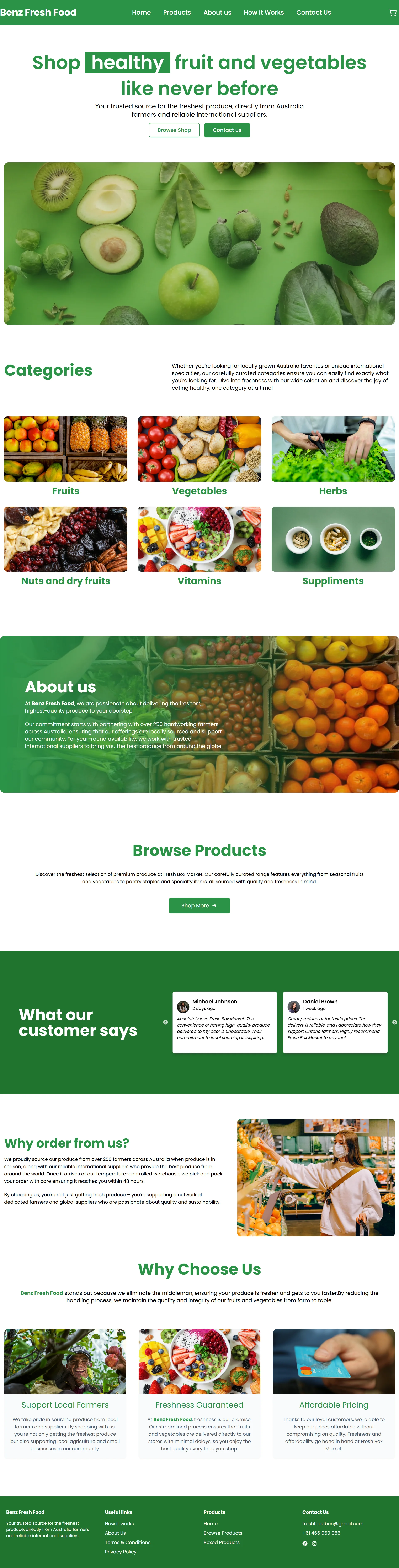 Benz Fresh Food Australia - Main Screenshot