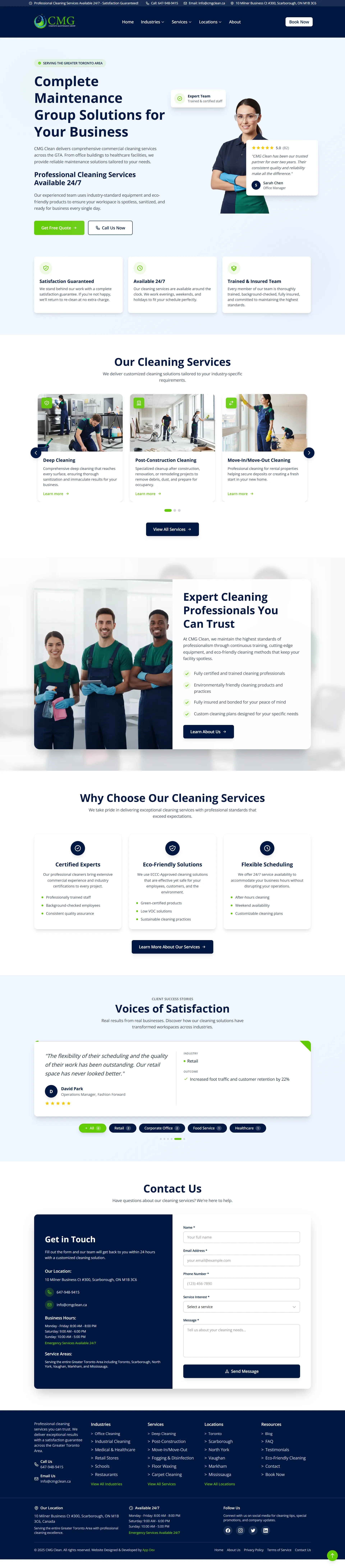 CMG Cleaning Services - Main Screenshot