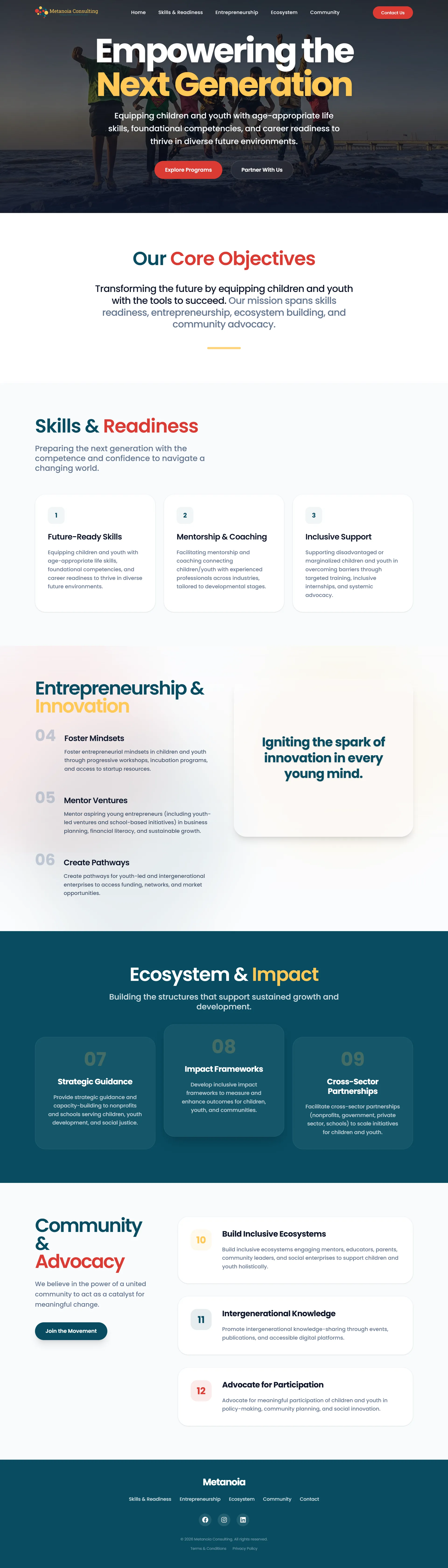 Metanoia Consulting - Main Screenshot