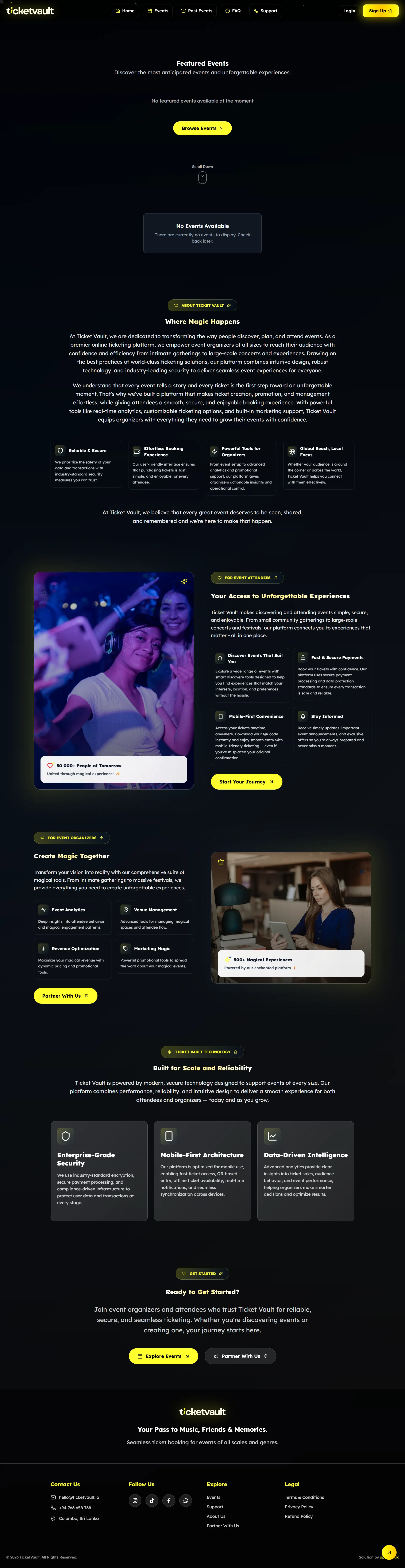 TicketVault Global - Main Screenshot